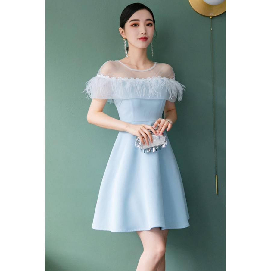 パーティードレス 安い 可愛い ディナー デート フォーマル 綺麗め 大人 セクシー オフショルダー Aライン ミニドレス ふわふわ Yasu リラークショップ