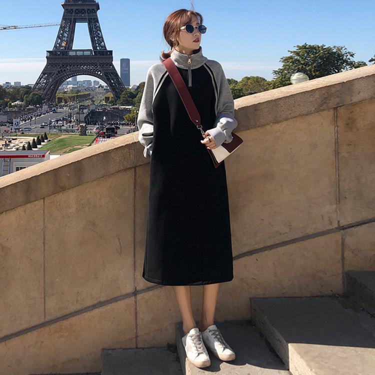 ワンピース ワンピ 安い 可愛い カジュアル 長袖 ロング丈 大人カジュアル ｉライン ゆったり 配色 代 30代 Yasu リラークショップ 通販 Yahoo ショッピング