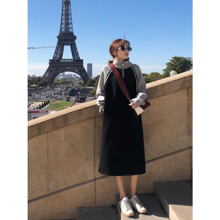 ワンピース ワンピ 安い 可愛い カジュアル 長袖 ロング丈 大人カジュアル ｉライン ゆったり 配色 代 30代 Yasu リラークショップ 通販 Yahoo ショッピング