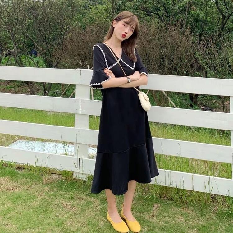 ワンピース 安い 可愛い 半袖 Aライン フレア お出かけ お呼ばれ 襟 ビックカラー 清楚 大人可愛い Yasu リラークショップ 通販 Yahoo ショッピング