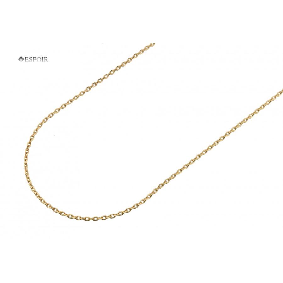 18金 角小豆 チェーンネックレス K18 1.1mm幅 50cm 約2.3g 0.32φ 刻印 