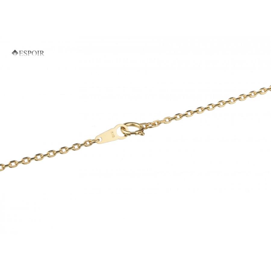 18金 角小豆 チェーンネックレス K18 1.6mm幅 50cm 約4.8g 0.50φ 刻印入り メンズ レディース チェーンの画像