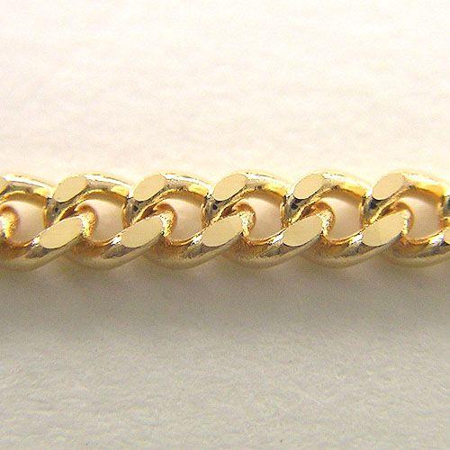 18金 喜平 チェーンネックレス K18 2面カット 0.45φ 1.51mm幅 40cm 約 