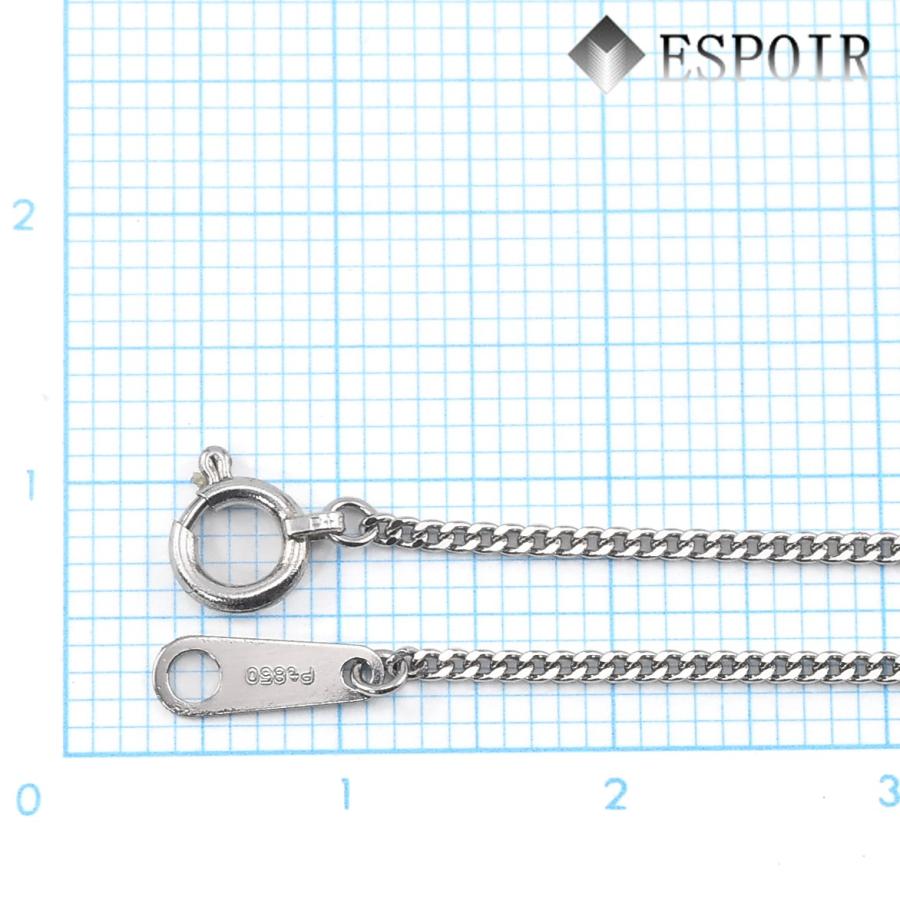プラチナ850 喜平 チェーンネックレス PT850 2面カット 0.35φ 1.2mm幅 45cm 約3.25g 刻印入り メンズ レディース キヘイ チェーンの画像