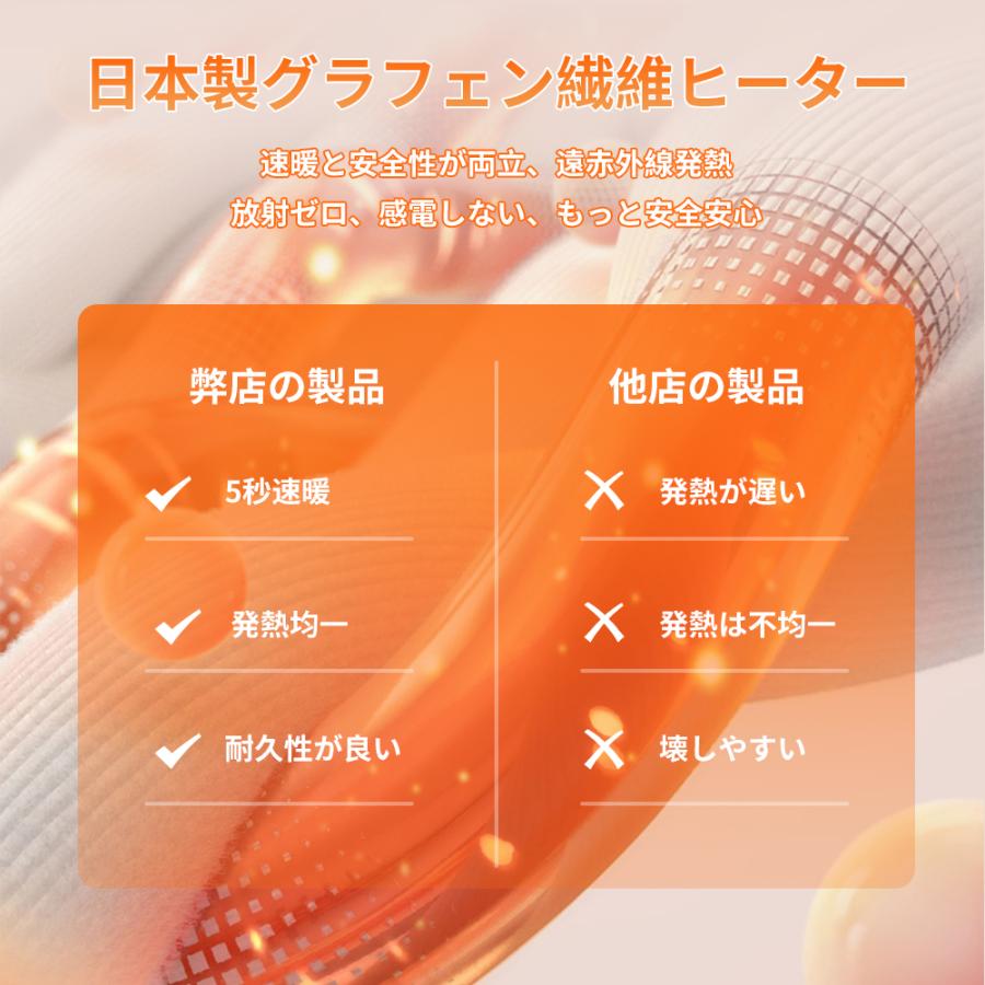 電熱ベスト 日本製ヒーター 加熱ベスト 前後独立温度設定 レディース メンズ 電熱ジャケット ヒーターベスト 中綿 3段階調温 速暖｜espoirreve｜09