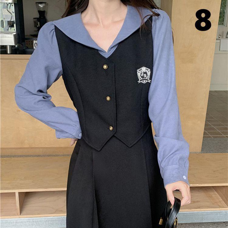 レディース ワンピース レトロ 膝下丈 ロング丈 可愛い 美シルエット