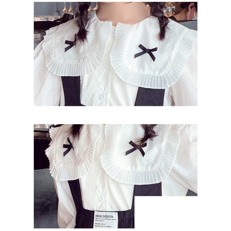 キッズ 女の子 長袖ワンピース ワンピース 子供服 キャミワンピース＆長袖シャツセット 長袖 韓国子供服 発表会 キッズ 女の子 黒 ブラウン 春 秋の画像