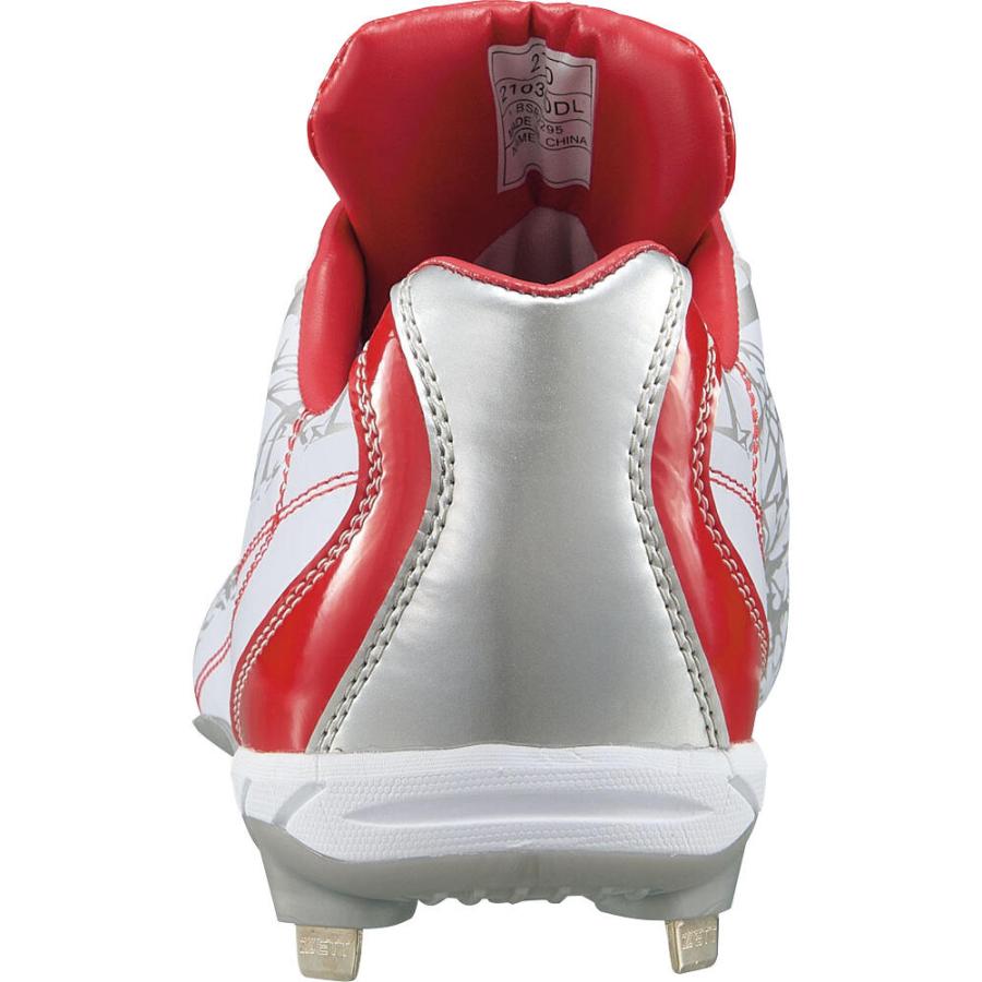 ASICS スパイクシューズ ホワイト/レッド 25cm 金具スパイク 箱付き