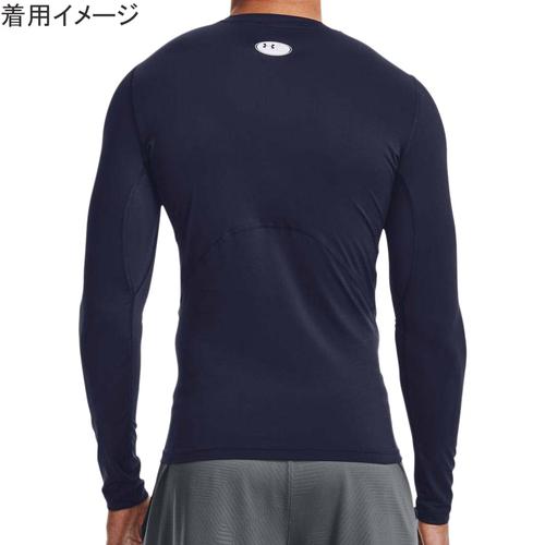 アンダーアーマー UNDER ARMOUR UAヒートギアアーマー ロングスリーブ シャツ 1361524 410 ミッドナイトネイビー/ホワイト メンズ アンダーウェア|esports|02