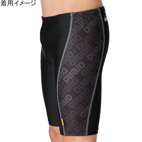 アリーナ arena ロングボックス 動けるフィットインナー FLA-2972 LOG ブラック×ロゴ×ブラック メンズ 男性用フィットネス 水着 スイムウェア|esports|03
