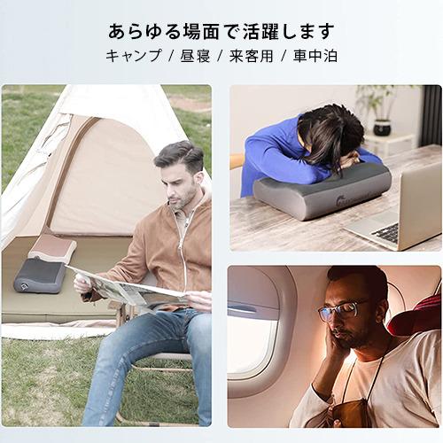 フレックステイル FLEXTAIL ゼロピロー 枕 コンパクト Zero Pillow グレー エアピロー ピロー キャンプ 軽量 ポータブル ポケッタブル 洗濯可 カバー付き｜esports｜08