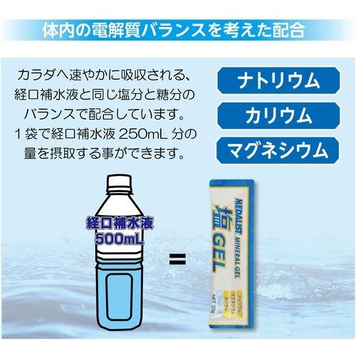 メダリスト MEDALIST 塩ジェル 20g×20袋 889996 ミネラル ナトリウム カリウム マグネシウム クエン酸 スティックタイプ 塩分補給 携帯用 マラソン|esports|03
