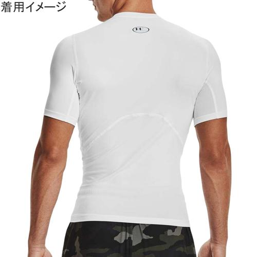 アンダーアーマー UNDER ARMOUR ヒートギアアーマー ショートスリーブ シャツ 1361518 100 ホワイト/ブラック メンズ 半袖 インナー Tシャツ トップス｜esports｜02