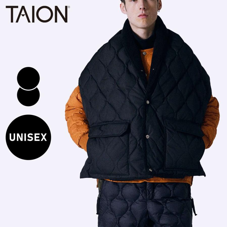 【TAION】新品！ユニセックス ミリタリー リバーシブル ダウンストール TAION（タイオン） ミリタリー リバーシブル ダウンストール TAION