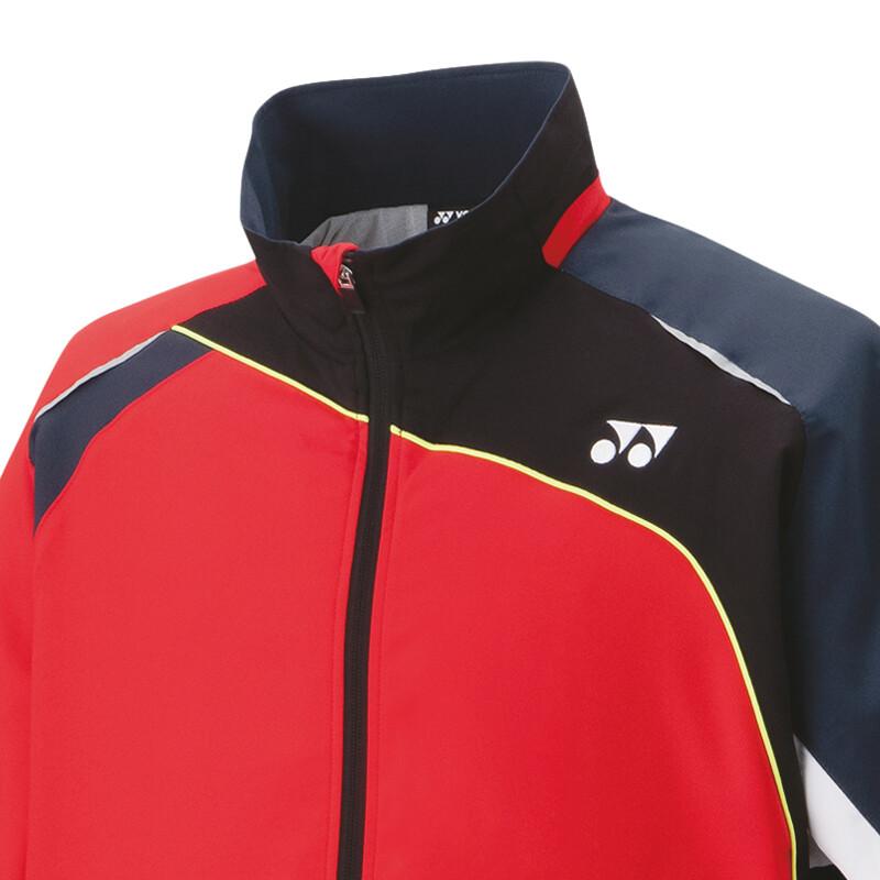 ヨネックス YONEX ユニ裏地付ウィンドウォーマーシャツ 70087 496 サンセットレッド メンズ レディース 長袖アウター フルジップアップ 防寒 スポーツウェア_2