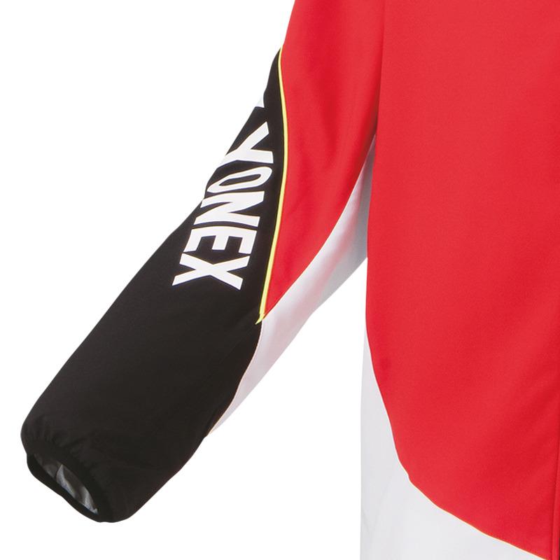 ヨネックス YONEX ユニ裏地付ウィンドウォーマーシャツ 70087 496 サンセットレッド メンズ レディース 長袖アウター フルジップアップ 防寒 スポーツウェア_3
