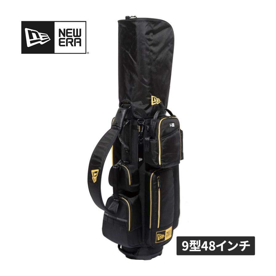 NEW ERA ニューエラ キャディバッグ ブラックxゴールド ポーチ付き NEW ERA（ニューエラ） ニューエラゴルフ NEW ERA GOLF キャディー