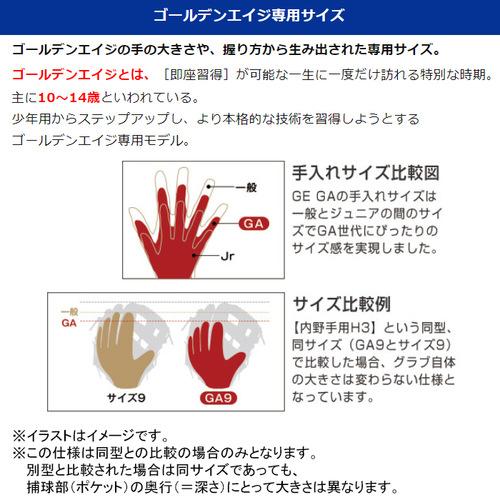 ミズノ MIZUNO ゴールデンエイジ軟式用 グローバルエリート Hselection SIGNA 投手用 サイズGA10 右投用 1AJGB27401 70 ラディッシュ 軟式野球 グラブ グローブ｜esports｜04