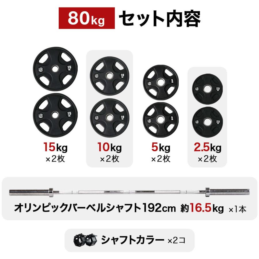 LEADING EDGE（リーディングエッジ） オリンピックバーベルセット 80kg