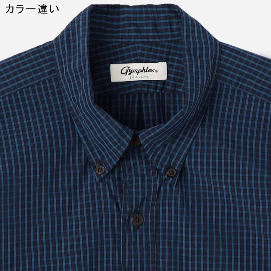 GYMPHLEX（ジムフレックス） ボタンダウン半袖シャツ チェック #GY 