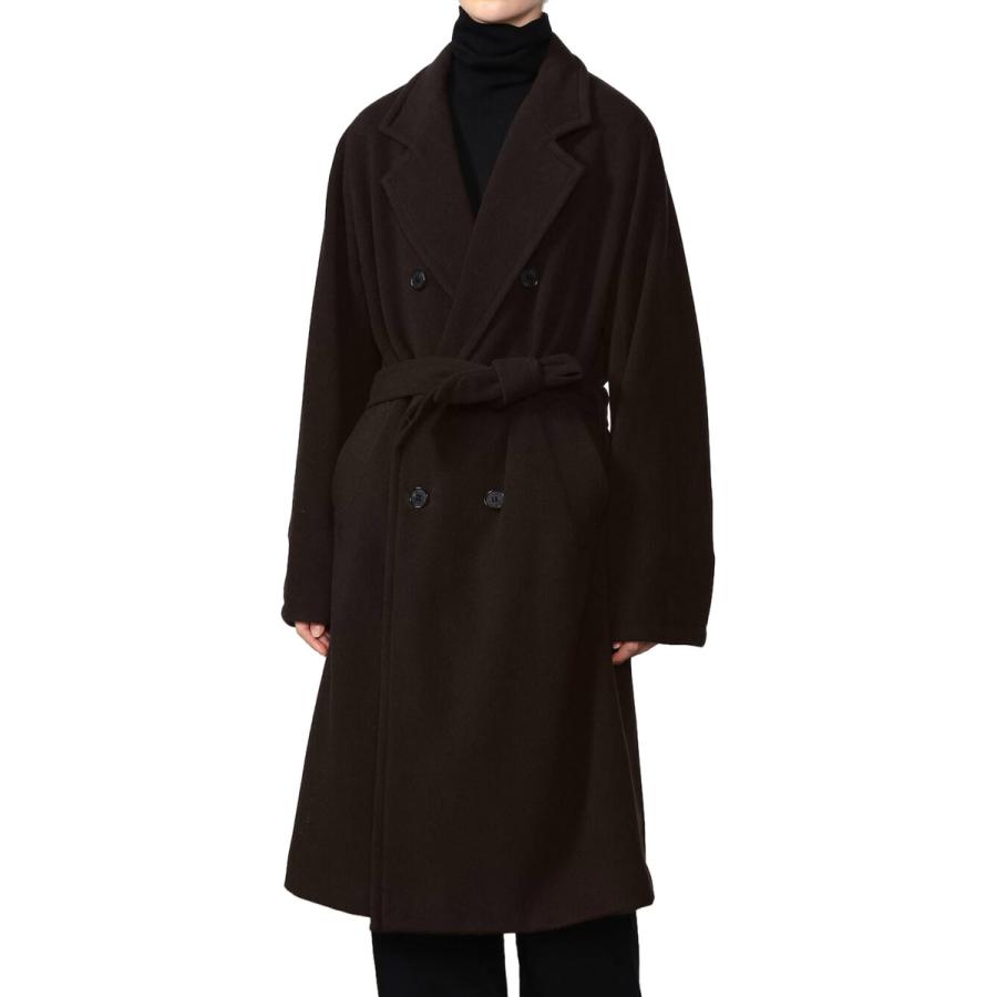 【未使用】ORCIVAL Woolウール ダブルコート 黒 ORCIVAL（オーシバル） ウールモッサ ベルテッドコート #OR-A0415 LMO