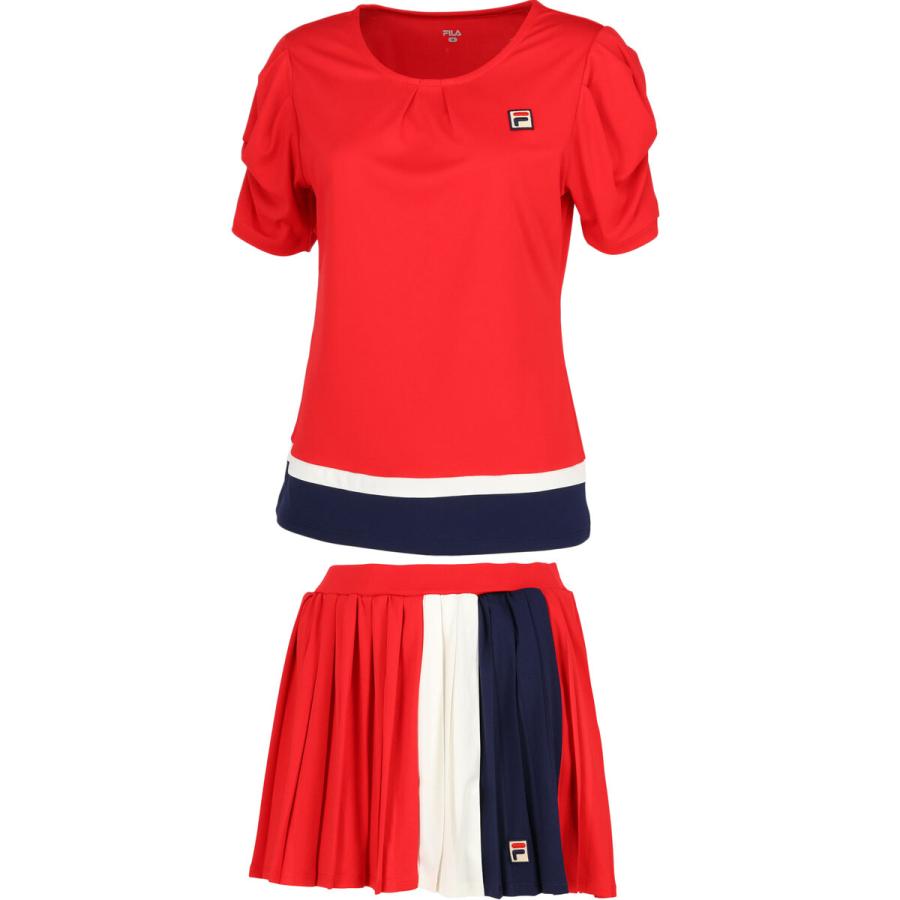 【購入期限7/27まで】新作FILAテニスウエア　レディース上下セット FILA（フィラ） レディース ゲームシャツ VL2697 ＆ スコート VL2699