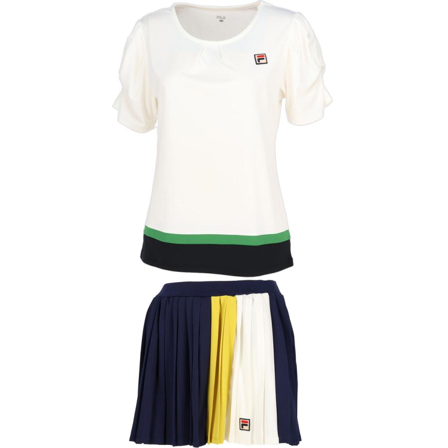 FILAフィラ＊星柄 ゲームシャツとプリーツスコートセット FILA（フィラ） レディース ゲームシャツ VL2697 ＆ スコート VL2699