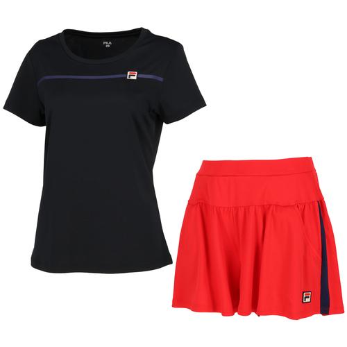 フィラテニスウエア上下セット FILA フィラ レディース ゲームシャツ VL2697 ＆ スコート
