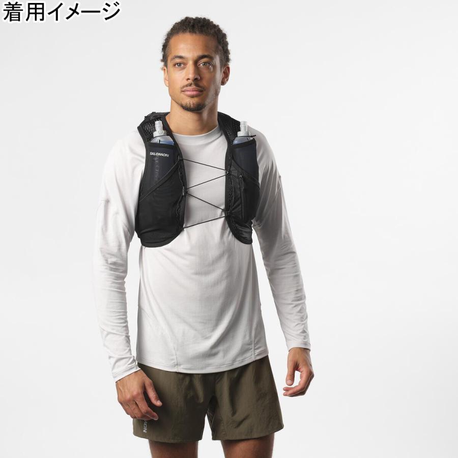 新品●サロモン SALOMON アクティブスキン8 フラスク付●2177800 SALOMON（サロモン） アクティブ スキン 8 セット LC2177800 ブラック