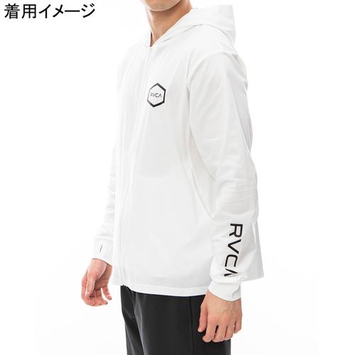 ルーカ RVCA ヘックス ラッシュガード サーフ フーディ BE041800 WHT ホワイト メンズ 2024春夏モデル 長袖 ジップアップ パーカー フード 羽織り 日よけ｜esports｜02