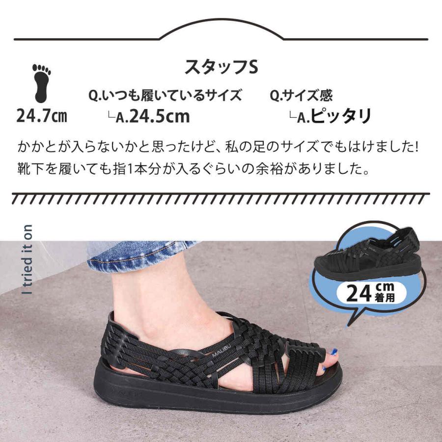 マリブサンダルズ MALIBU SANDALS キャニオン MS060020 899 ブラック レディース サンダルでおでかけ フェス 夏 シンプル 黒 おしゃれ 通気性 レースアップ_10