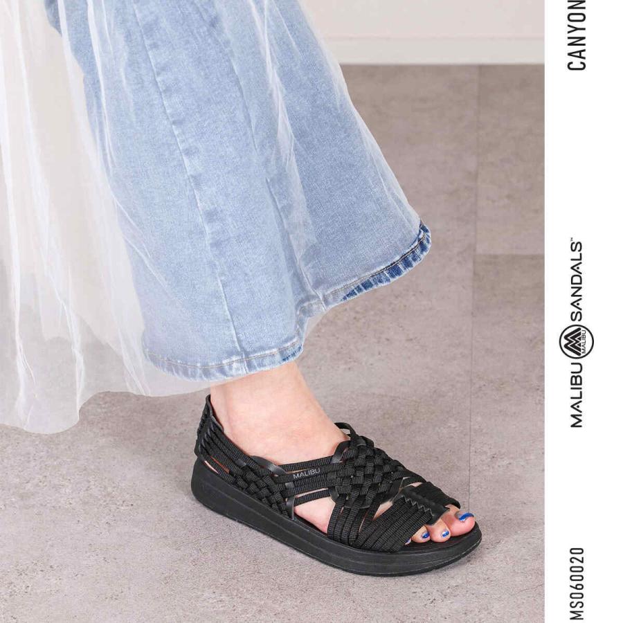 マリブサンダルズ MALIBU SANDALS キャニオン MS060020 899 ブラック レディース サンダルでおでかけ フェス 夏 シンプル 黒 おしゃれ 通気性 レースアップ_14