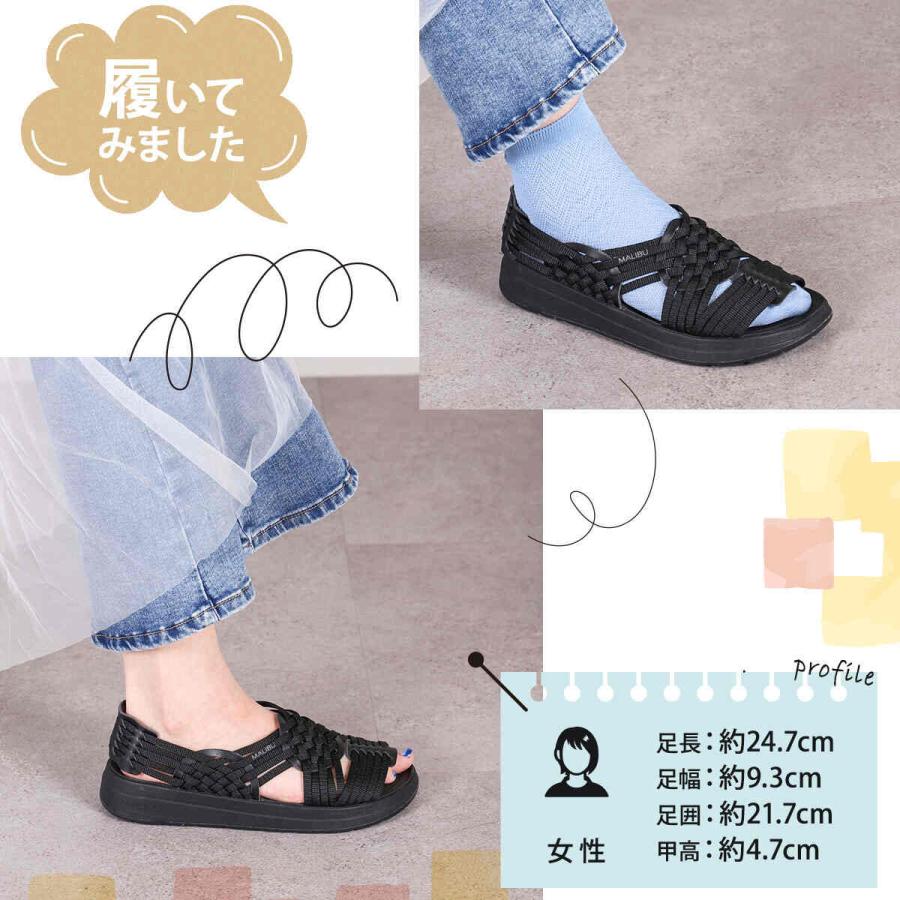 マリブサンダルズ MALIBU SANDALS キャニオン MS060020 899 ブラック レディース サンダルでおでかけ フェス 夏 シンプル 黒 おしゃれ 通気性 レースアップ_9