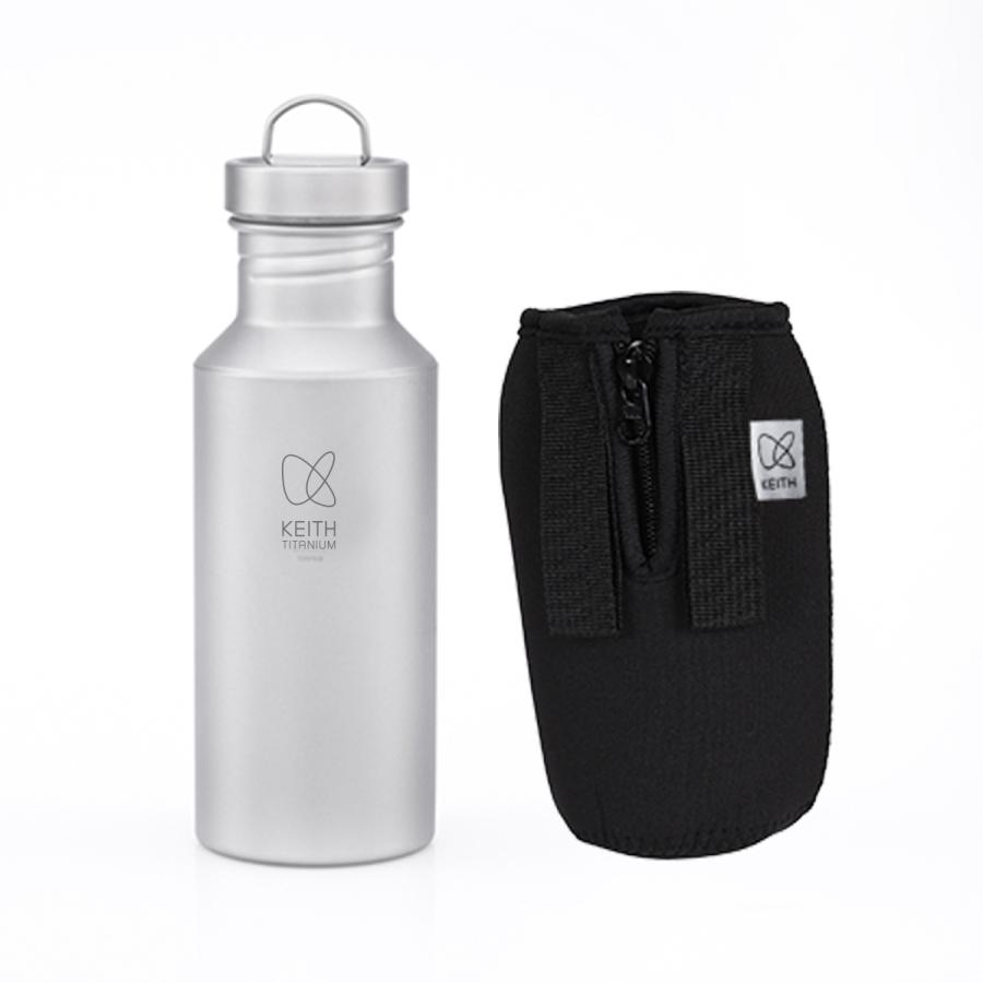 Keith Titanium キース 純チタンボトル 550ml カバー付き 純チタン