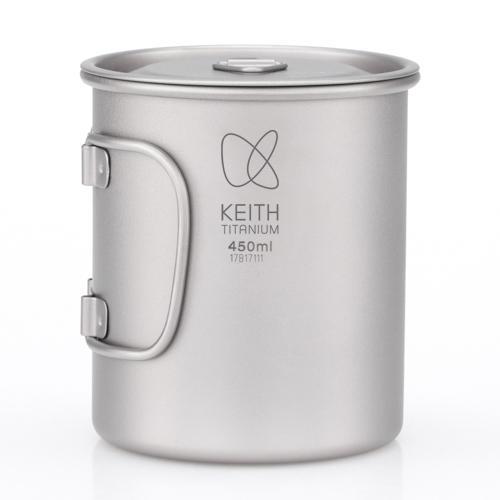 Keith Titanium キース Keith フタ付き 純チタンマグ 450ml 純チタン