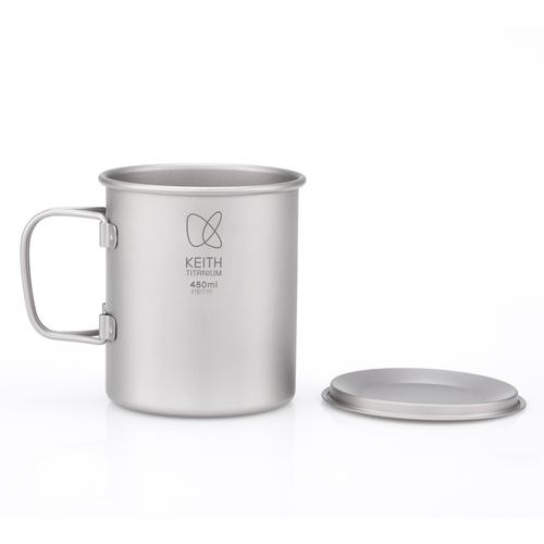 Keith Titanium キース Keith フタ付き 純チタンマグ 450ml 純チタン