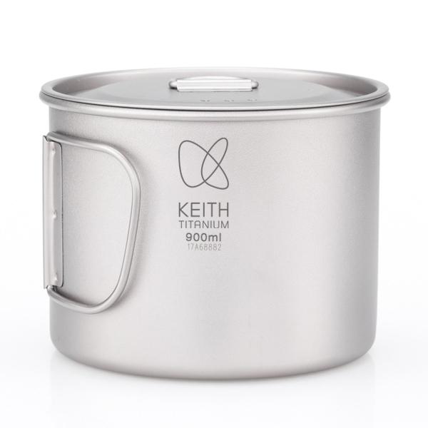 Keith Titanium キース Keith フタ付き 純チタンマグ 900ml 純チタン