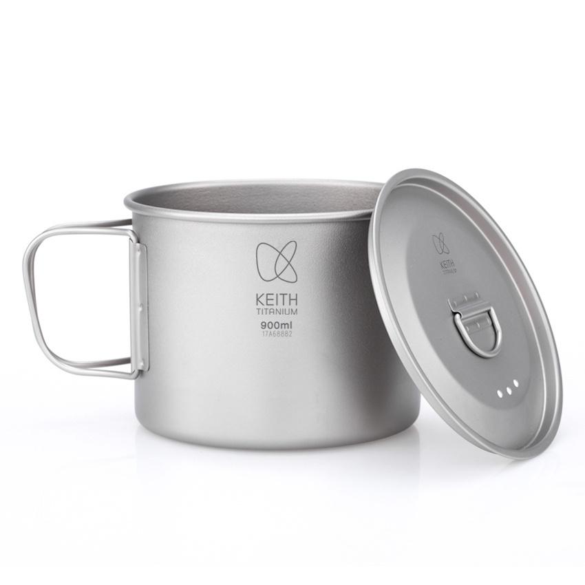 Keith Titanium キース Keith フタ付き 純チタンマグ 900ml 純チタン