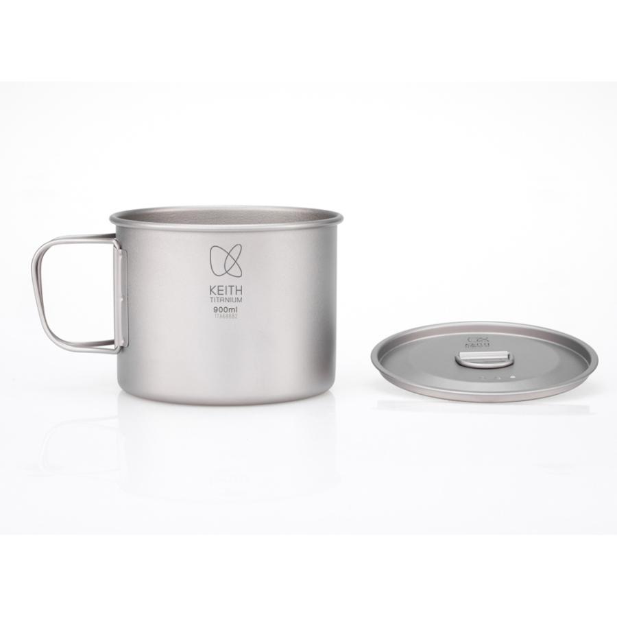 Keith Titanium キース Keith フタ付き 純チタンマグ 900ml 純チタン