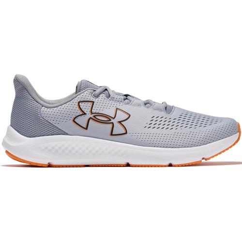 アンダーアーマー UNDER ARMOUR チャージド パスート3 ビックロゴ 3026518 106 グレー/スチール/アトミック メンズ ランニングシューズ ジム トレーニング｜esports｜02