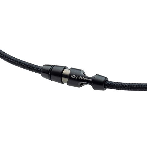 ファイテン phiten RAKUWAネックレス リーシュタイプII 0222TG880153 ブラック 健康アクセサリー ラクワ メタックス採用 簡単着脱 こり改善の画像