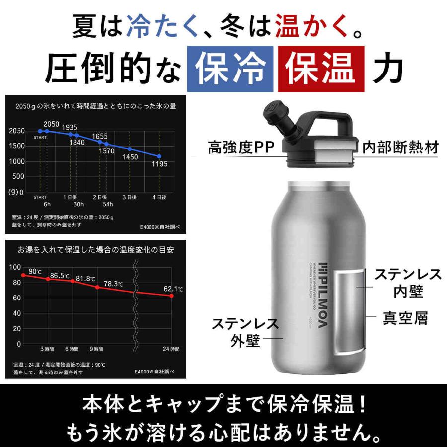 PILMOA（ピルモア） 大容量真空タンブラー4L E4000 ＆ スタンド