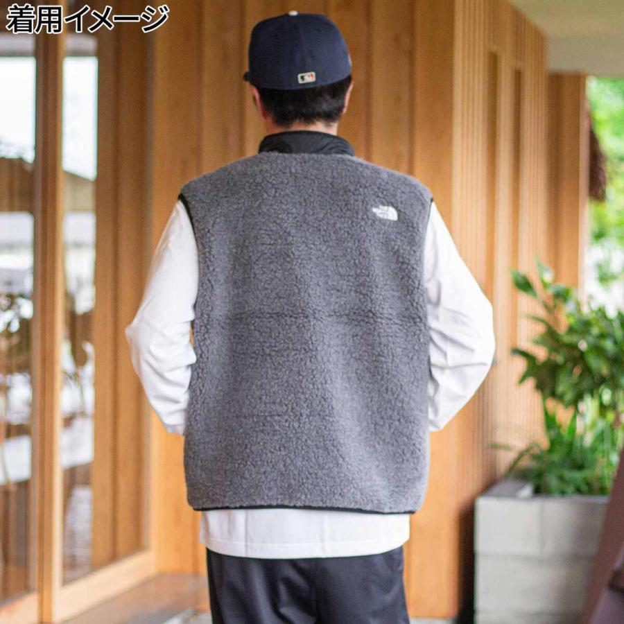 極美品 リバーシブルボアベスト NP72431 L グレー×黒 THE NORTH FACE｜リバーシブル エクストリーム パイルベスト アウター