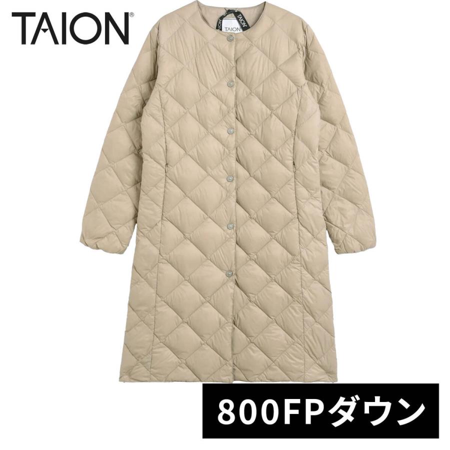 TAION（タイオン） シティ クルーネック ロングダウンコート TAION