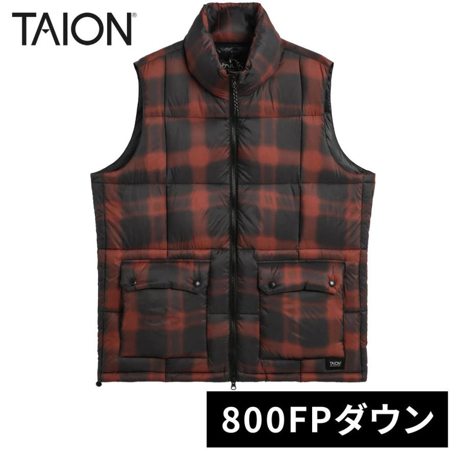 美品TAIONマウンテン パッカブル ボリュームダウンベストBLACK Lサイズ TAION タイオン MOUNTAIN PACKABLE VOLUME DOWN VEST マウンテン