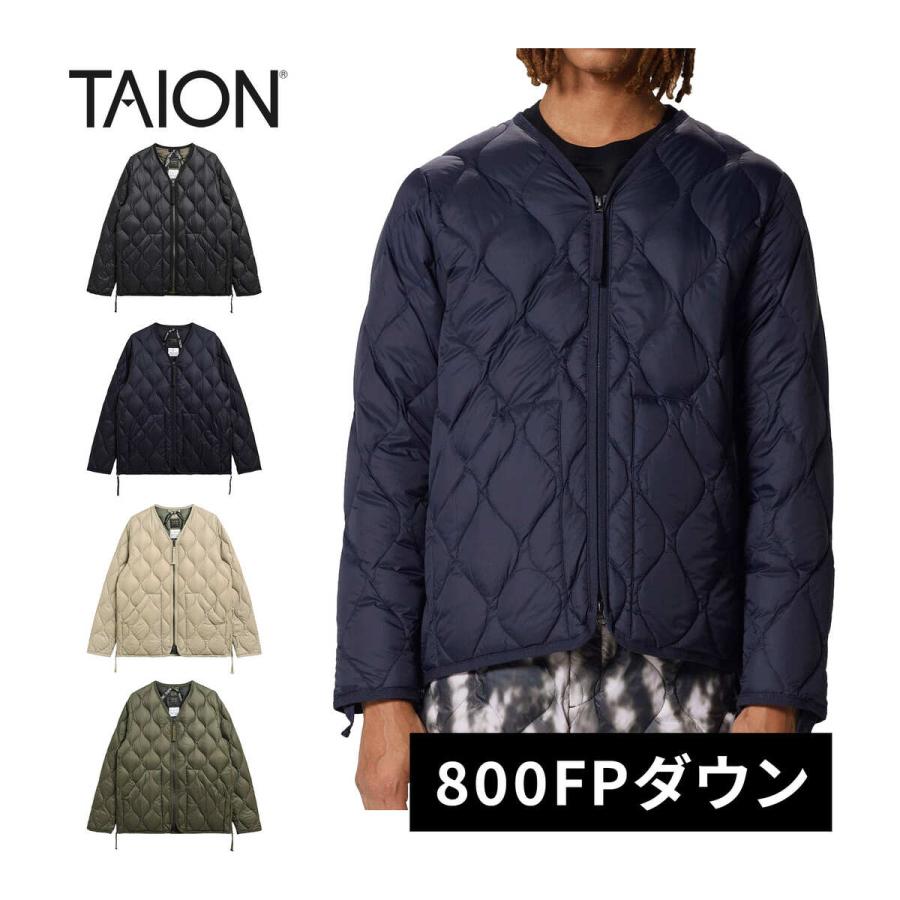 TAION（タイオン） ミリタリー VネックWジップ ダウンジャケット