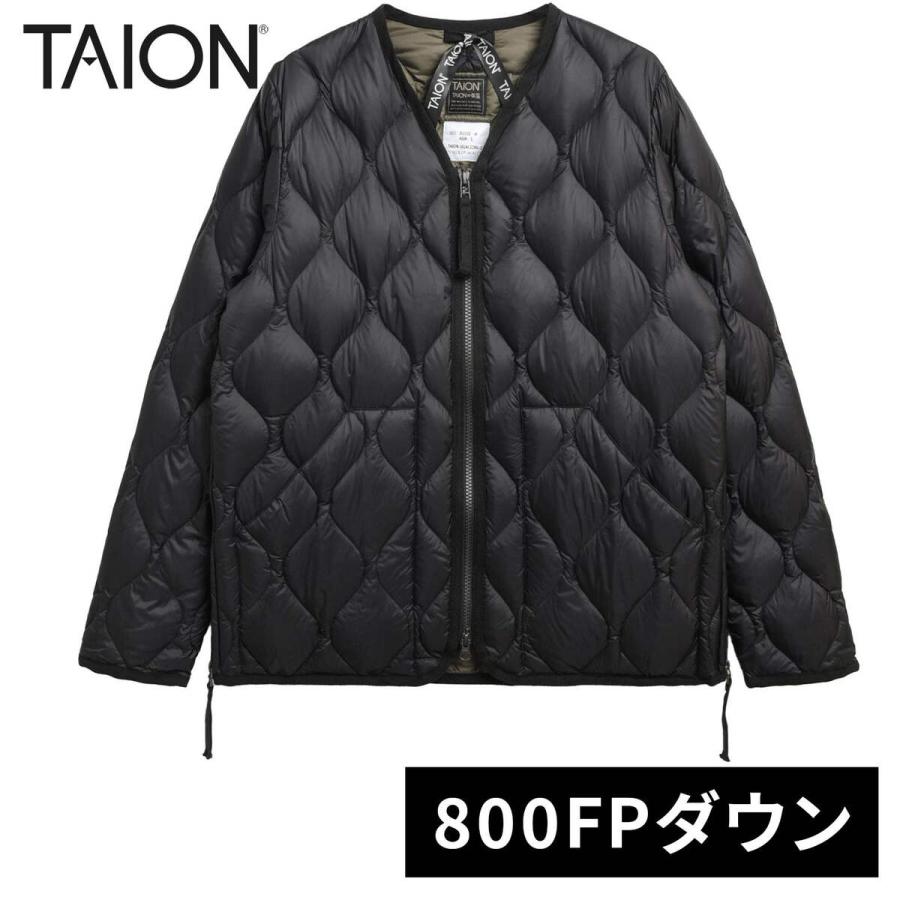 TAION（タイオン） ミリタリー VネックWジップ ダウンジャケット