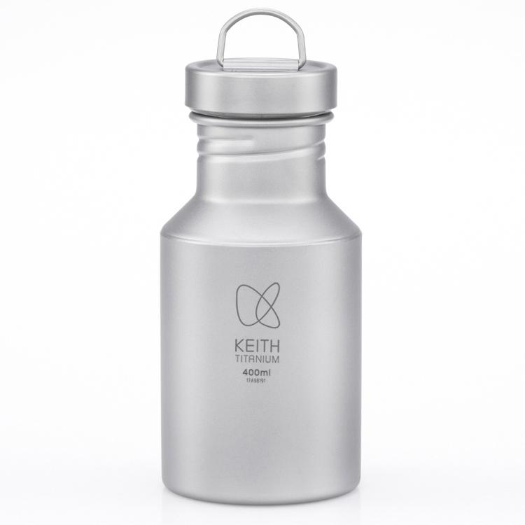 Keith Titanium キース 純チタンボトル 400ml カバー付き 純チタン