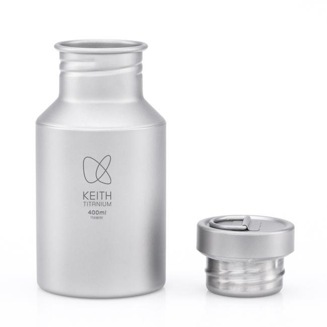 Keith Titanium キース 純チタンボトル 400ml カバー付き 純チタン