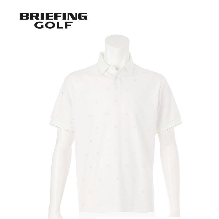 えこママです。【美品】BRIEFING ブリーフィング ホワイト ポロ BRIEFING（ブリーフィング） オールオーバー EMB ポロ リラックス